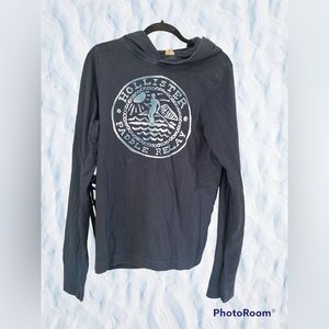 Men’s size large, navy blue, lightweight hoodie from Hollister